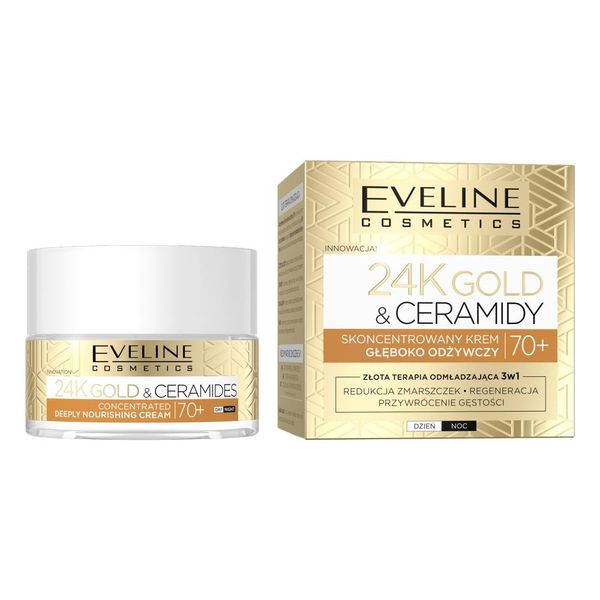 Eveline Cosmetics 24K Gold&Ceramides Crema Concentrata Nutriente Profonda 70+, 50Ml-image