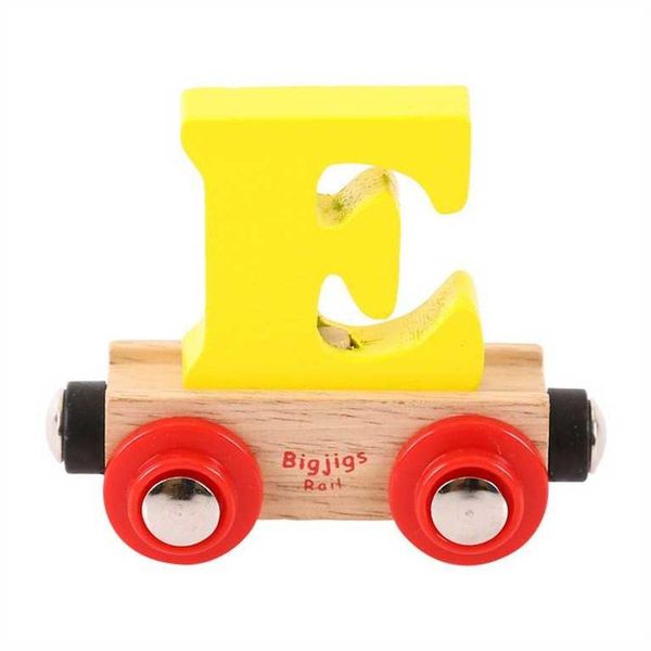 Binario Ferroviario In Legno Bigjigs Rail Wagon - Lettera E-image