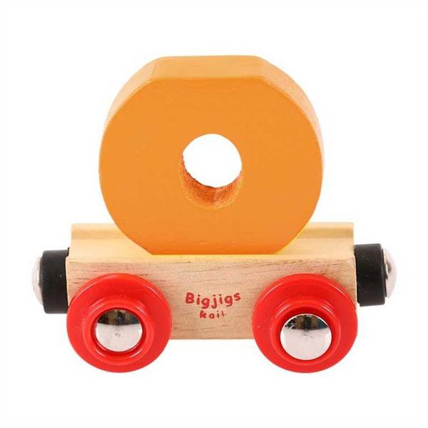 Bigjigs Rail Wagon Binario Ferroviario In Legno - Lettera O-image