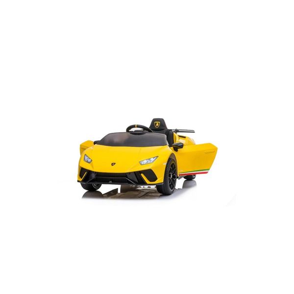 Es-Toys Kinder Elektroauto Lamborghini Huracan Eva-Reifen Scheinwerfer Bluetooth Gelb-image