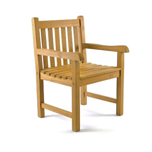 Vcm Gartenstuhl Gartensessel Landhaus Style Teak Holz Behandelt Stilvoll Braun MaßE H 91 Cm X B 60 Cm X T 62 Cm-image