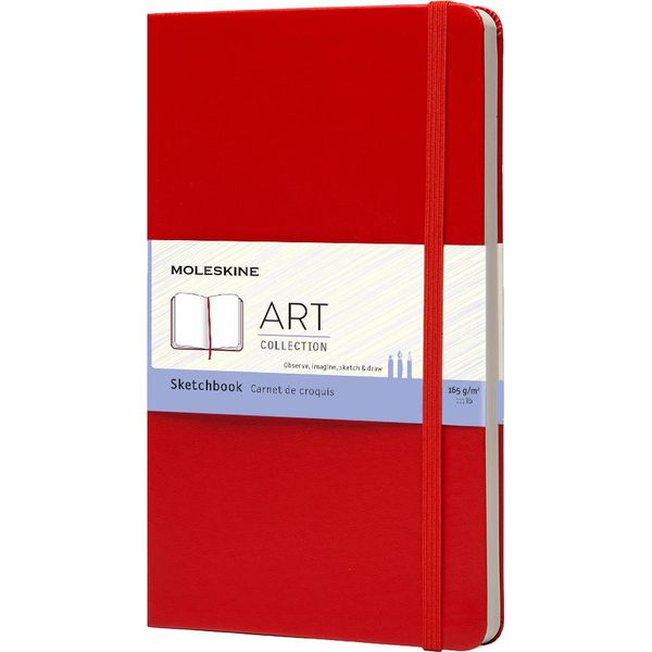 Moleskine 9788862930345 Moleskine Sketchbook, L/A5, 165G/Mq, Copertina Rigida, Rosso Chiaro-image