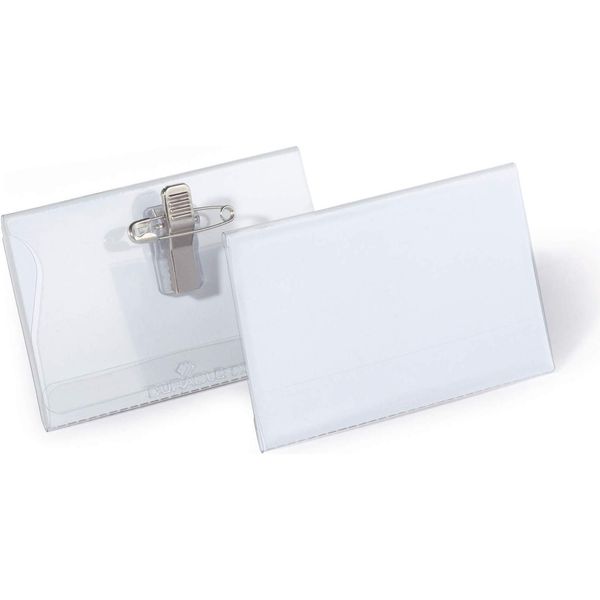 Durable Portanome 54X90 Mm Con Combi Clip Conf. 50 Pezzi, 50 Pezzi, Trasparente, 810119-image