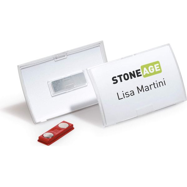 Durable Portanome Click Fold 54X90 Mm In Pp Con Magnete, 10 Pezzi, Trasparente, 821519-image