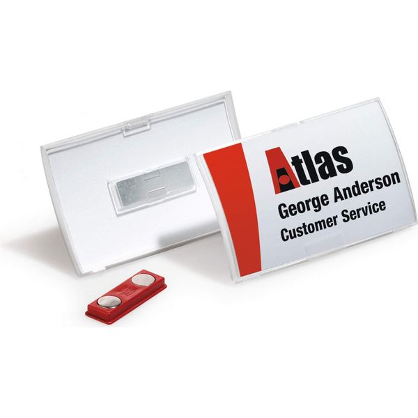 Durable Portanome Click Fold 40X75 Mm In Pp Con Magnete, 10 Pezzi, Trasparente, 821219-image