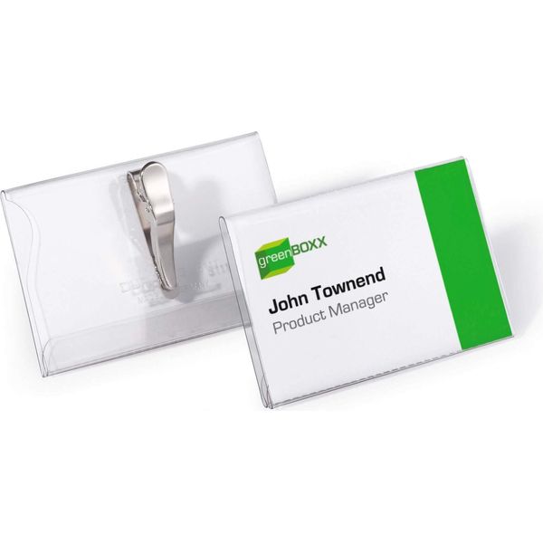 Durable Portanome 54X90 Mm Con Clip A Coccodrillo, 25 Pezzi, Trasparente, 811119-image