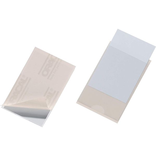 Durable Busta Adesiva Pocketfix® 90X57 Mm Con Asola Conf. 100 Pezzi, 100 Pezzi, Trasparente, 827919-image