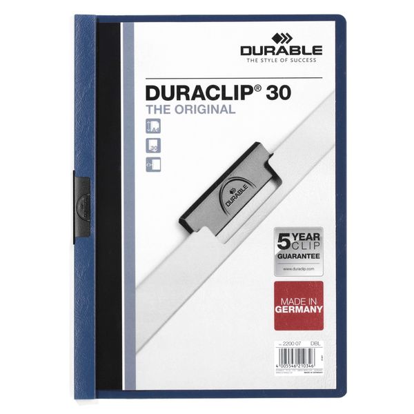 Durable Cartellina Con Clip Duraclip® 30 A4, Blu Scuro, 220007-image