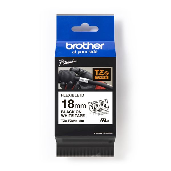 Brother TZFX241 - Laminiertes Band - Schwarz Auf Weiß - Rolle (1,8 Cm X 8 M) (TZFX241)-image