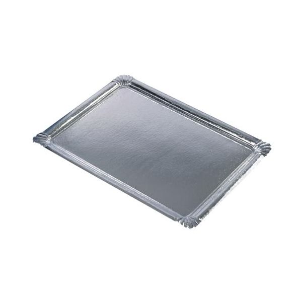 Papstar 11331 Papstar Servierplatte, Eckig, 455 X 340 Mm, Silber-image