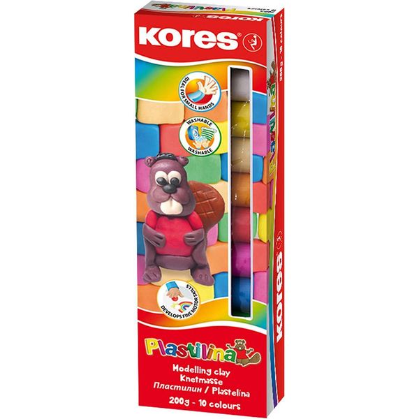Argilla Da Modellare Kores "Plastilina"", 10 Colori In Scatola Pieghevole"-image