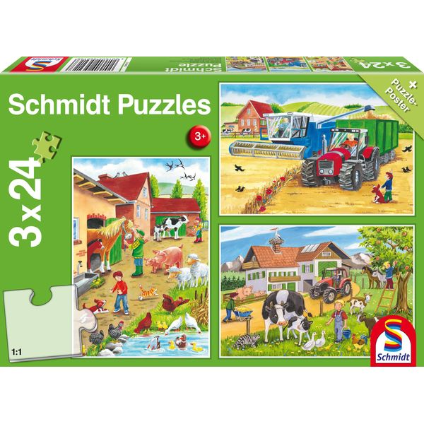 Schmidt Spiele Schmidt Spiele Puzzle Per Bambini Sulla Fattoria, 3X24 Pezzi-image
