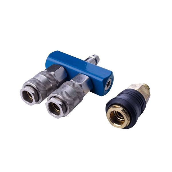 Set Di Accessori Scheppach Per Attacchi Rapidi Per Aria Compressa A 2 Vie-image