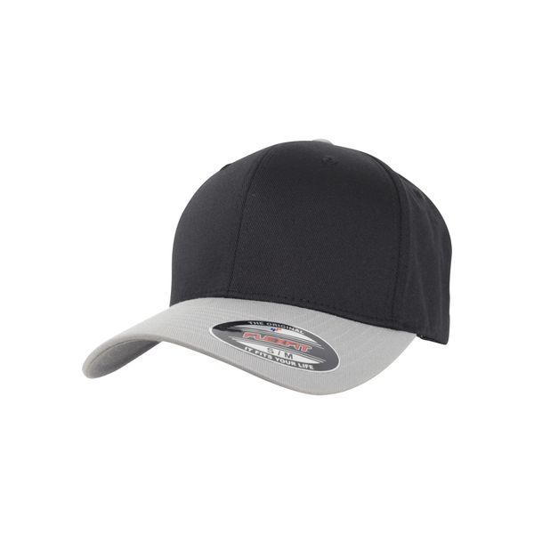 Flexfit 6277T | Flexfit Wooly Combed 2-Tone Cap, Materiale Resistente Alle Intemperie - Colore: Nero/Argento - Taglia: S/M-image