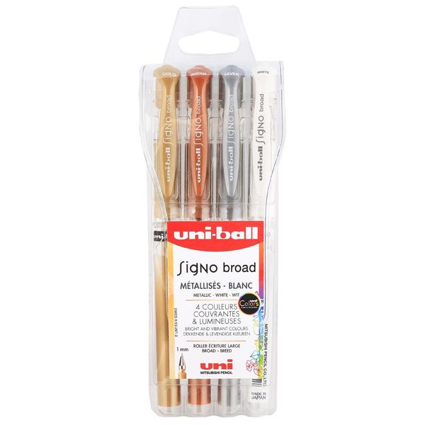 Uni-Ball UM153/4 GSW3 Gel-Tintenroller Signo Broad UM-153 4Er Etui-image