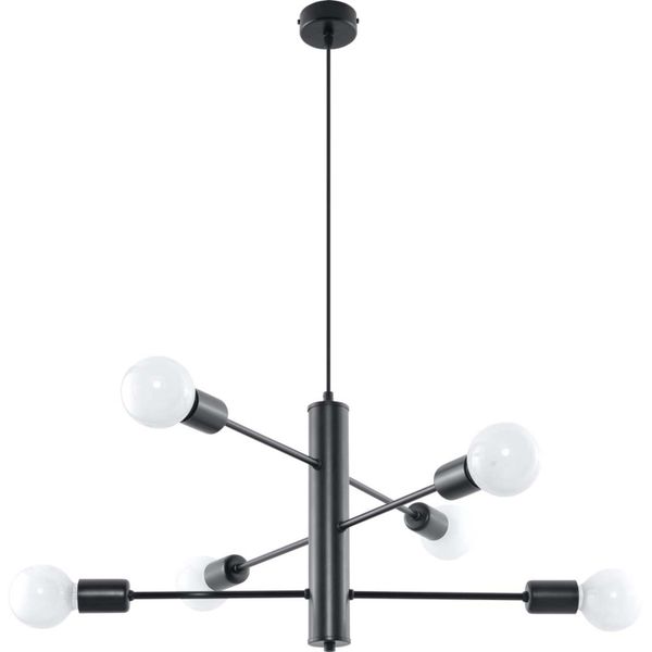 Lampadario Duomo 6 6Xe27 15W Acciaio 85X60X60Cm Sollux Lighting-image
