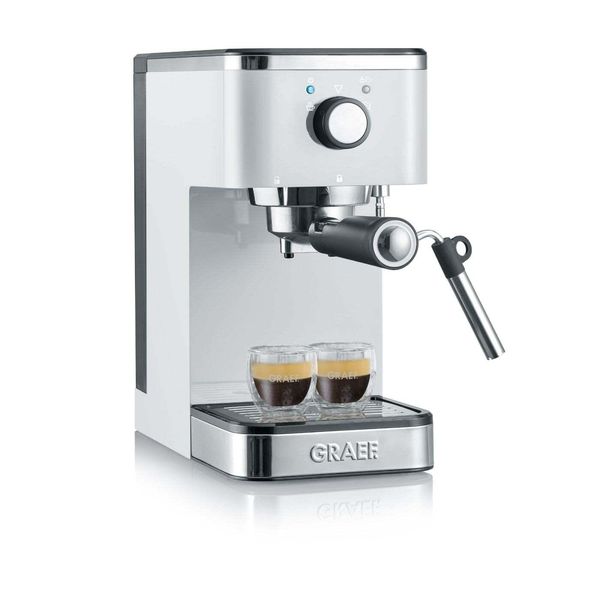 Macchina Per Caffè Espresso Graef Salita Es 401EU Con Portafiltro, Bianca – 15 Bar, Serbatoio Dell'acqua Da 1,25 Litri, Schiuma Di Latte, Funzione Acqua Calda, 1450 W, Accessori Inclusi-image