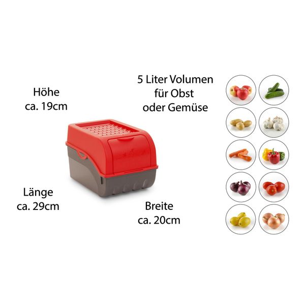 Novaliv 3X Medium 5L Potato Box Red Storage Container Storage Tin Kitchen Storage Container-image