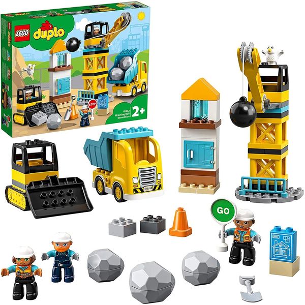 Lego 10932 Duplo Cantiere Con Palla Da Demolizione, Giocattolo Con Veicoli Da Cantiere Come Camion, Gru E Scavatrice, Gioco Di Abilità Motoria Per Bambini A Partire Dai 2 Anni Di Età-image