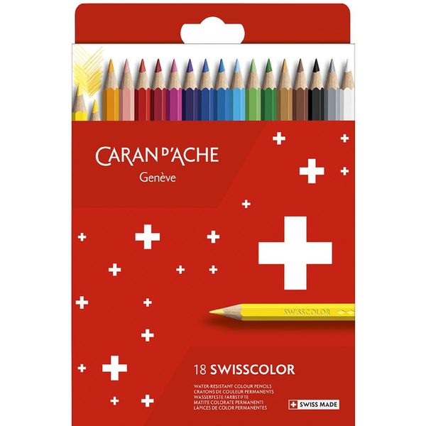Caran D'ACHE1284818 Matite Colorate Caran D'ache Swisscolor, Confezione Da 18 Pezzi-image