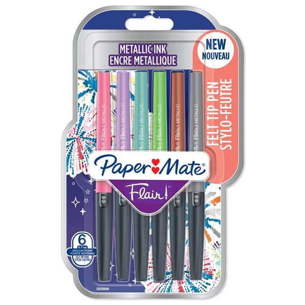 Papermate 2137362 Paper Mate Faserschreiber Flair 12Er Metallic M 0.7 Mm Blister-image