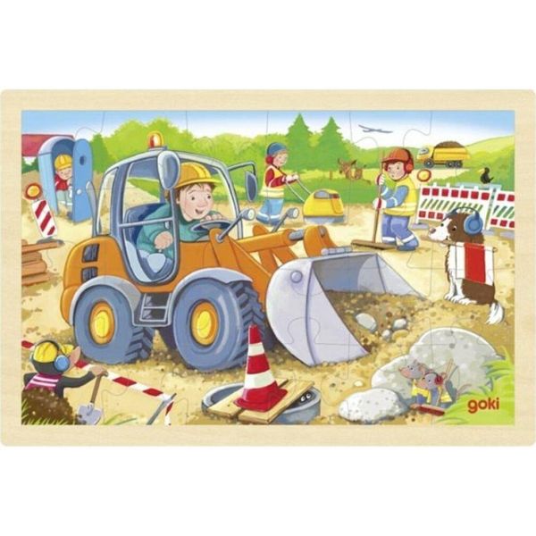 Goki - Puzzle A Cornice - Cantiere - 24 Pezzi-image