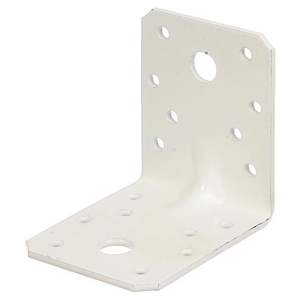 Alberts 846671 Connettore Angolare Per Carichi Pesanti Con Perlina, Zincato, Plastificato Bianco, 90 X 90 X 65 Mm, Set Da 25-image