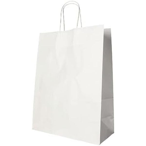 Papstar 88842 Papstar Papier-Tragetasche, 270 X 320 X 215 Mm, Weiß-image
