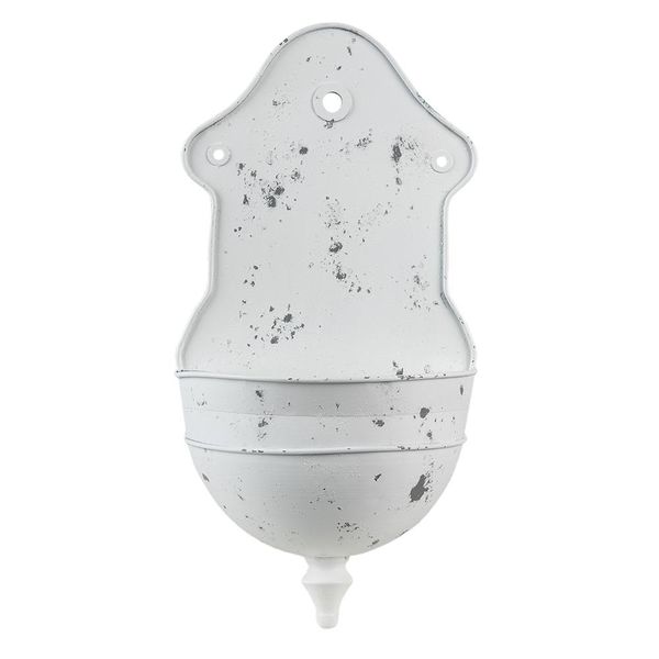 Portapiante Clayre & Eef 24X10X47 Cm Bianco Grigio Metallo-image