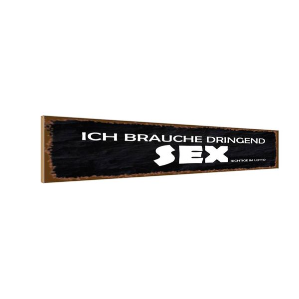 Vianmo Insegna In Legno 10X46 Cm Ich Brauche Dringend Sex-image