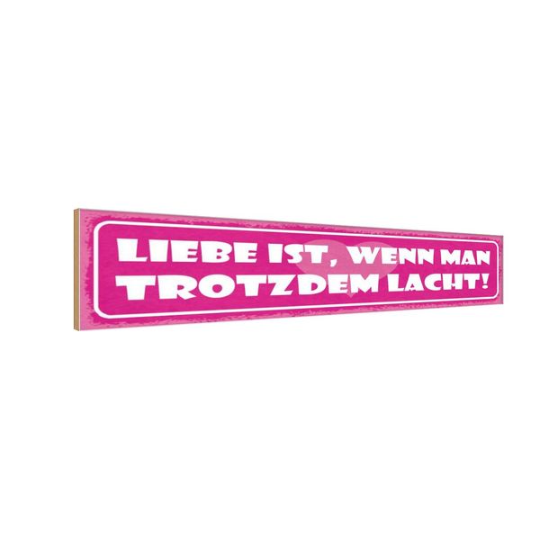 Vianmo Insegna In Legno 10X46 Cm Liebe Wenn Man Trotzdem Lacht-image