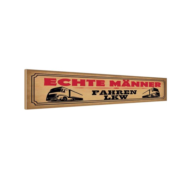 Vianmo Insegna In Legno 10X46 Cm Echte MäNner Fahren Lkw-image