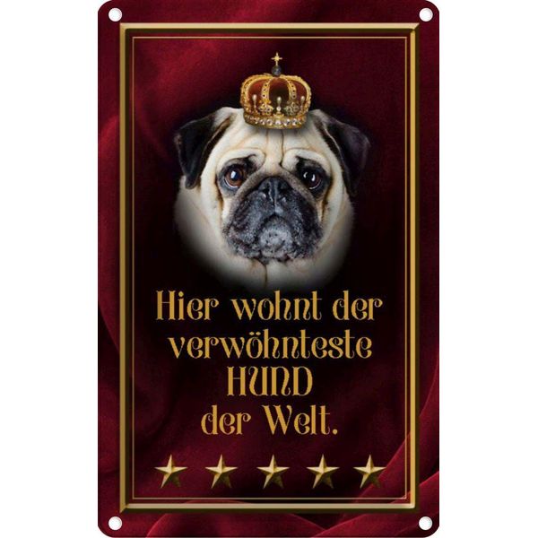 Vianmo Insegna Di Latta 30X20 Cm Hier Wohnt Hund Der Welt-image