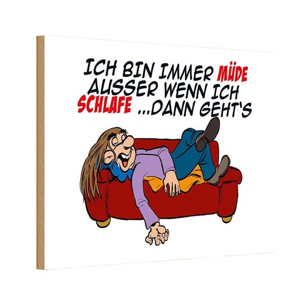 Vianmo Insegna In Legno 12X18 Cm Bin Immer MüDe AußEr Beim Schlafen-image