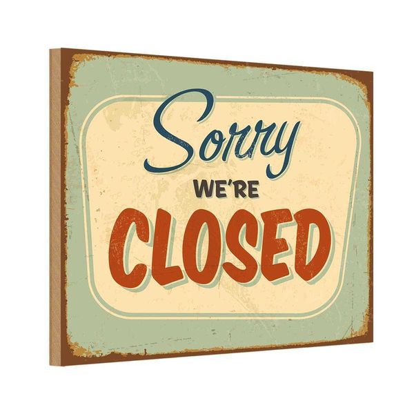 Vianmo Insegna In Legno 20X30 Cm Sorry We`Re Closed-image