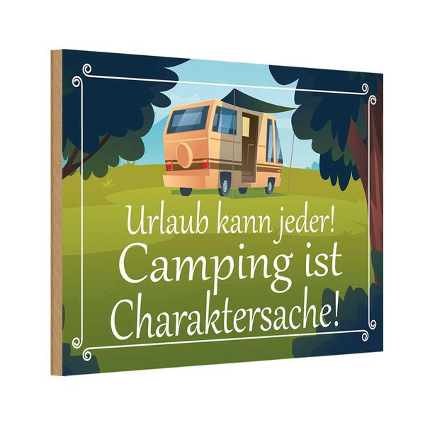 Vianmo Insegna In Legno 12X18 Cm Urlaub Kann Jeder Camping Ist-image