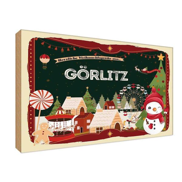 Vianmo Insegna In Legno 20X30 Cm Weihnachten Aus GÖRlitz-image