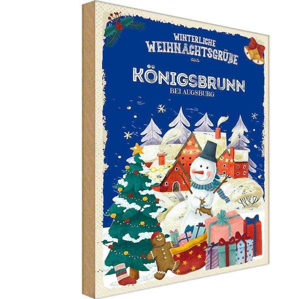 Vianmo Insegna In Legno 30X20 Cm WeihnachtsgrüßE KÖNigsbrunn Bei Augsburg-image