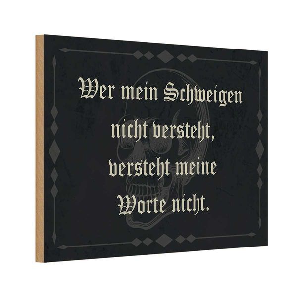 Vianmo Insegna In Legno 20X30 Cm Wer Schweigen Nicht Versteht-image