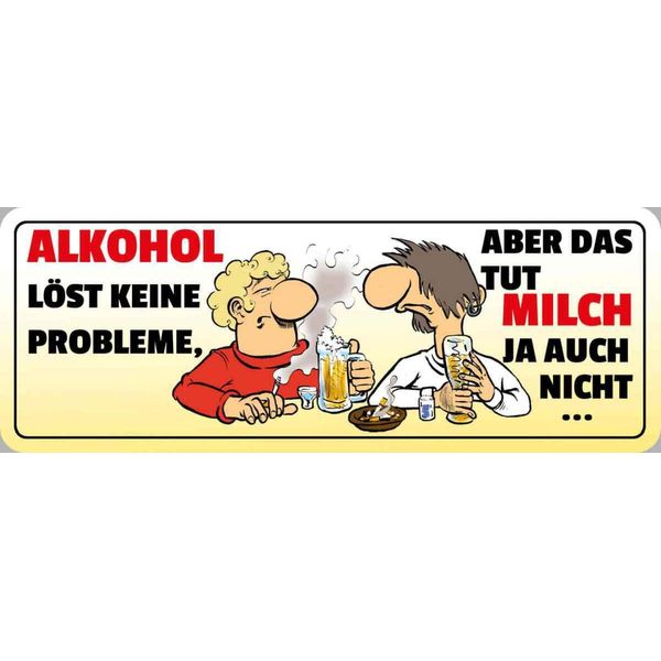 Vianmo Insegna In Legno 10X27 Cm Alkohol LöSt Keine Probleme-image