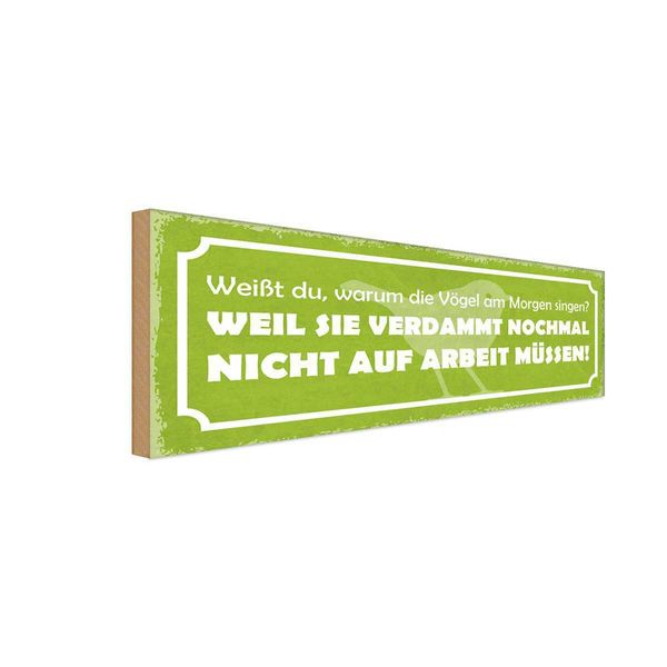 Vianmo Insegna In Legno 10X27 Cm Arbeit VöGel Am Morgen Singen-image