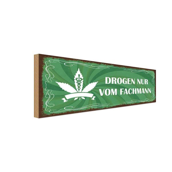 Vianmo Insegna In Legno 10X27 Cm Drogen Nur Vom Fachmann-image