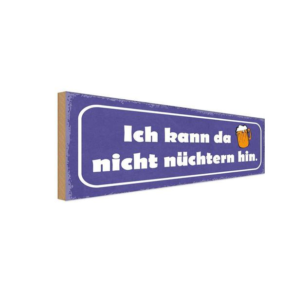 Vianmo Insegna In Legno 10X27 Cm Bier Kann Da Nicht NüChtern Hin-image