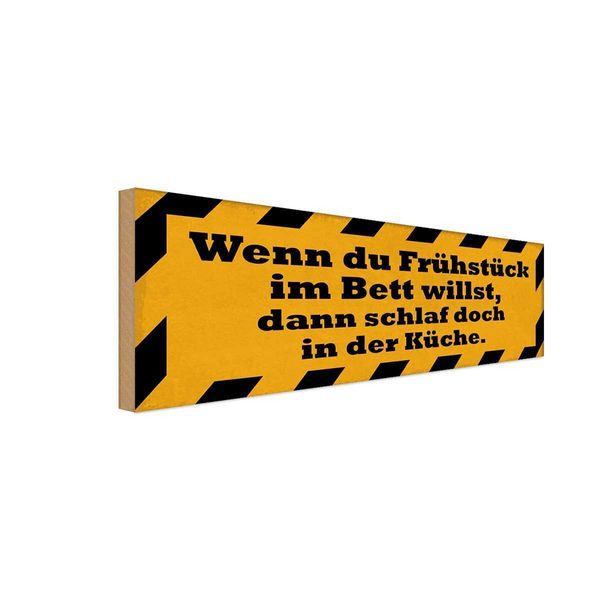 Vianmo Insegna In Legno 10X27 Cm FrüHstüCk Im Bett Schlaf KüChe-image