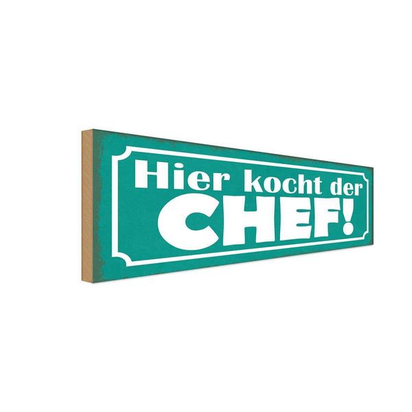 Vianmo Insegna In Legno 10X27 Cm Hier Kocht Der Chef-image