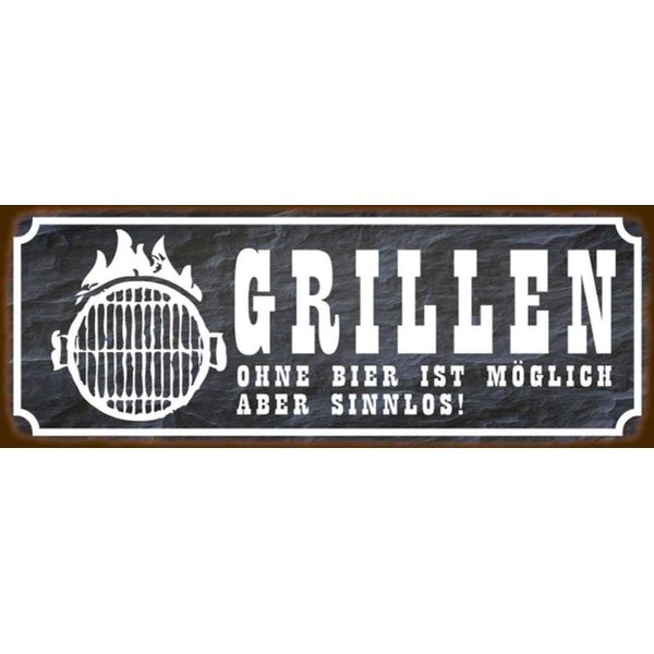 Vianmo Insegna In Legno 10X27 Cm Grillen Ohne Bier Ist MöGlich-image