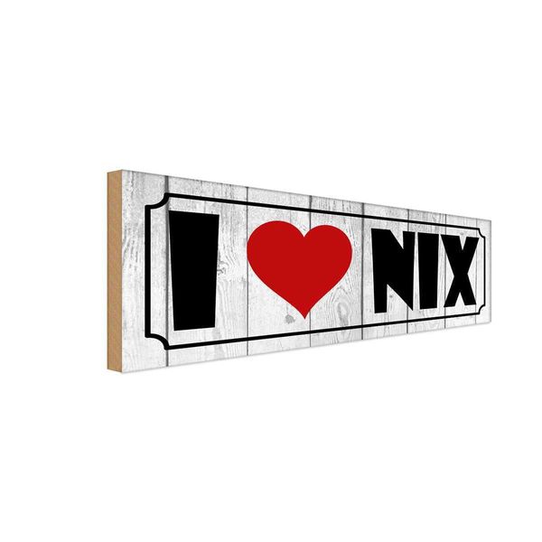 Vianmo Insegna In Legno 10X27 Cm I Love Nix Herz-image
