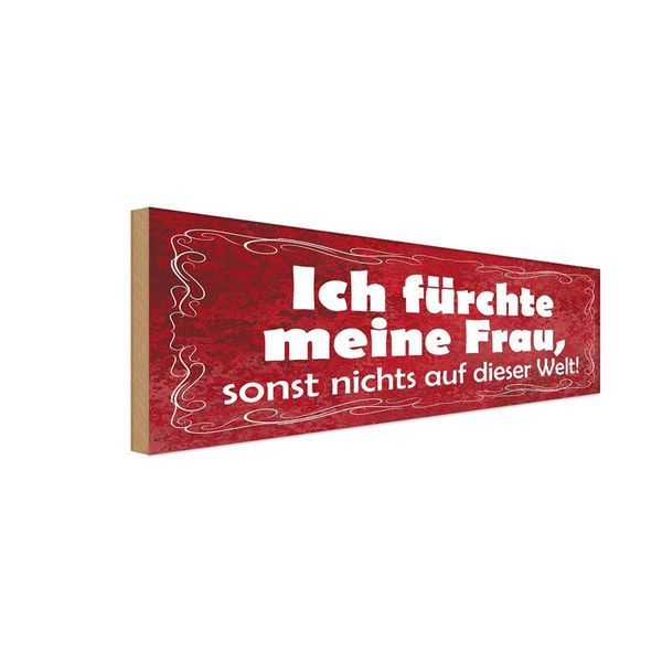Vianmo Insegna In Legno 10X27 Cm Ich FüRchte Meine Frau Sonst-image