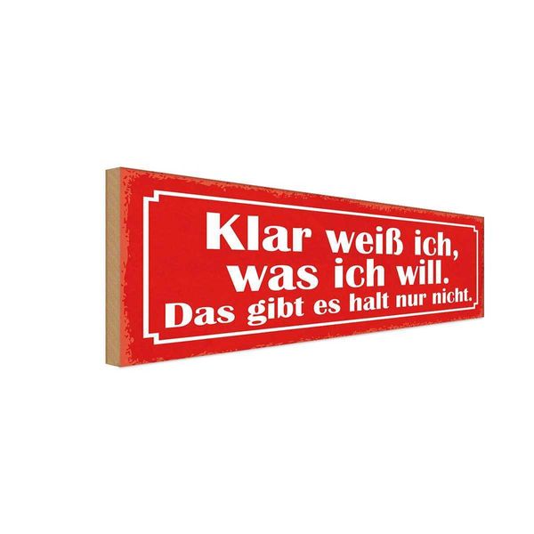 Vianmo Insegna In Legno 10X27 Cm Klar Weiß Ich Was Ich Will Das-image