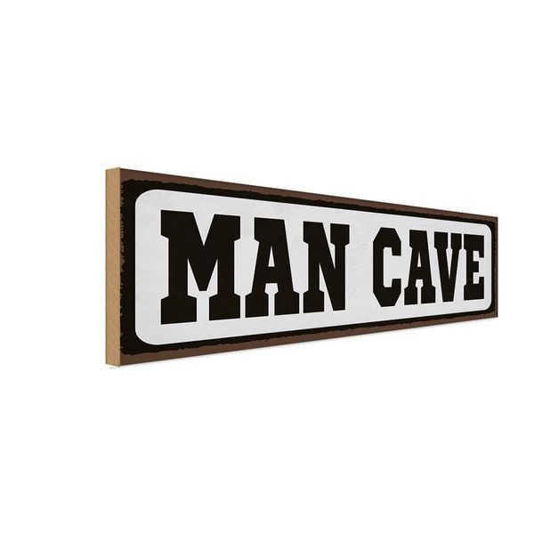 Vianmo Insegna In Legno 10X27 Cm Man Cave-image